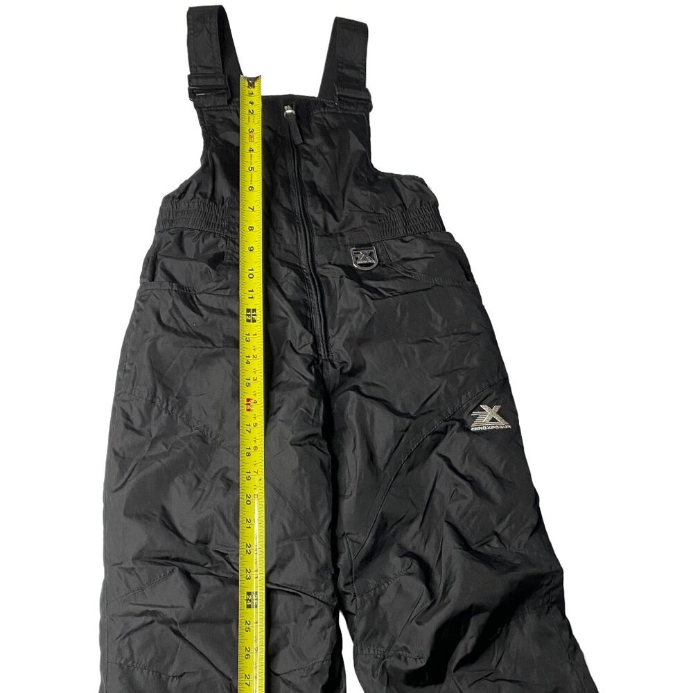 ZeroXposur Youth Snow Bib Pants Size 7/8 Black Insulated Fleece Lined Winter Ski